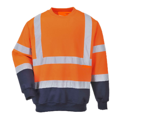 Hi Vis Two Tone Sweatshirt EN ISO 20471 Yellow Navy