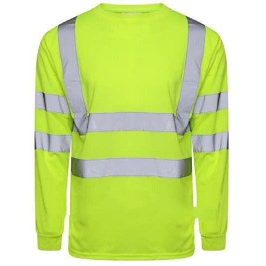 Hi Vis Long Sleeve Crew Neck T-Shirt EN ISO 20471 - SuperStuff Workwear