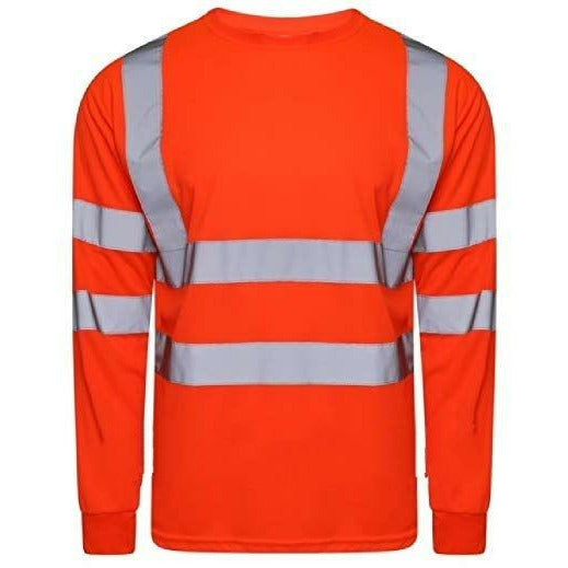 Hi Vis Long Sleeve Crew Neck T-Shirt Orange EN ISO 20471 GO/RT 3279/RIS-3279-TOM - SuperStuff Workwear