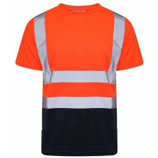 Two Tone Round Neck T-Shirt EN ISO 20471 - SuperStuff Workwear