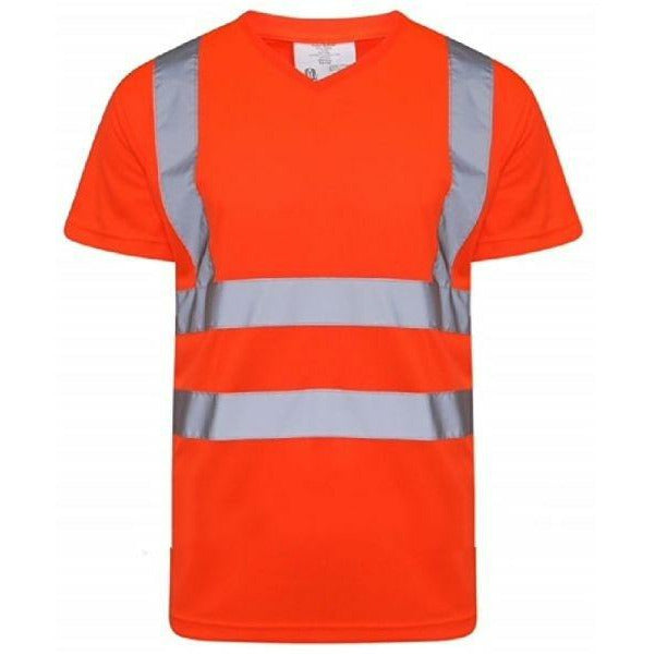 Hi Vis V Neck T-Shirt EN ISO 20471 - SuperStuff Workwear