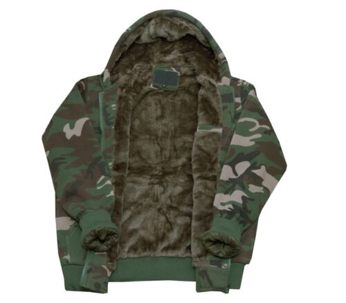 Camo Fur Zipped Hoodie